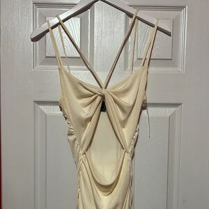 Elegant Cream Strappy Dress